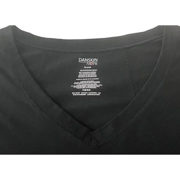 LANE BRYANT SHORT SLEEVE RUFFLED V-NECKLINE BLOUSE, 18/20, BLACK, POINTED COLLAR - Picture 2 of 10